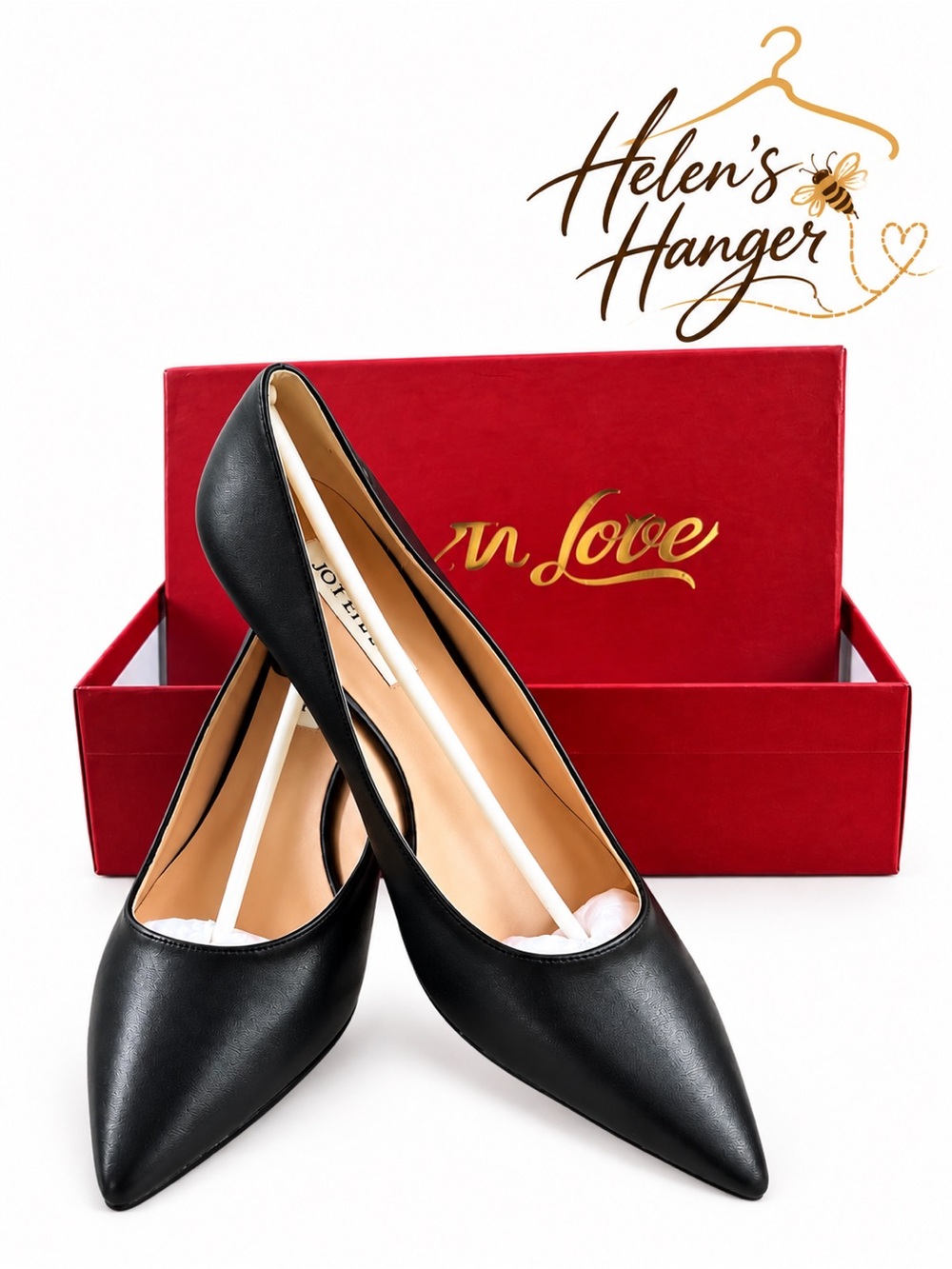 Joy In Love Black Pointed Toe Block Heel Pumps NWT 9.5